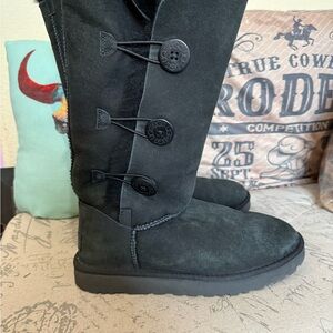 Women's Black Ugg Bailey Button-Detail Boots size 10
